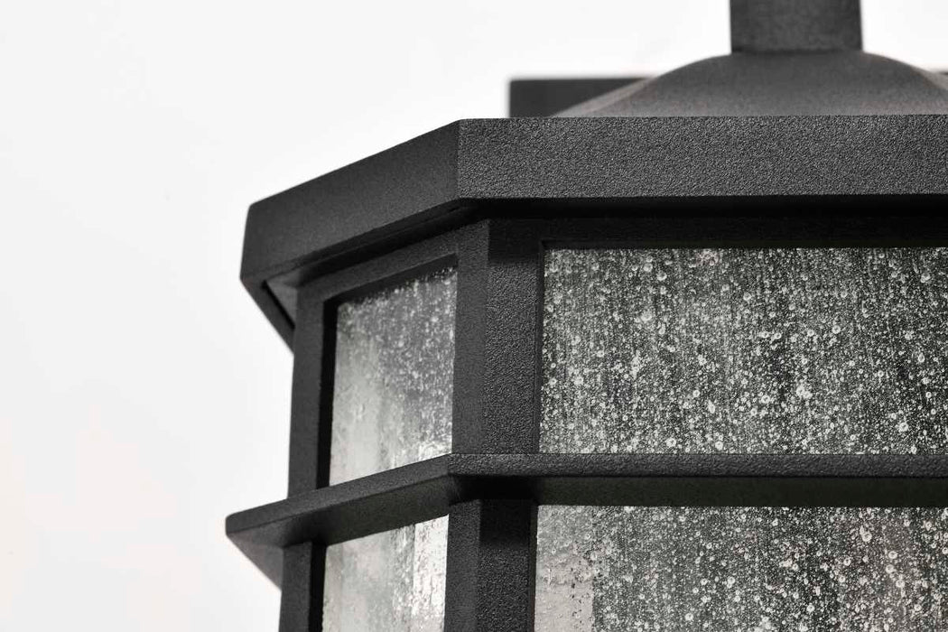Wall Lantern Nuvo 60-5760 Raiden Collection Outdoor 14 inch Wall Light - Matte Black Finish with Clear Seedy Glass Nuvo