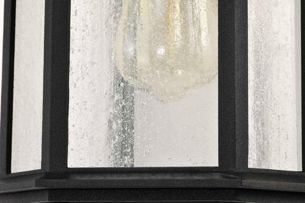 Wall Lantern Nuvo 60-5760 Raiden Collection Outdoor 14 inch Wall Light - Matte Black Finish with Clear Seedy Glass Nuvo