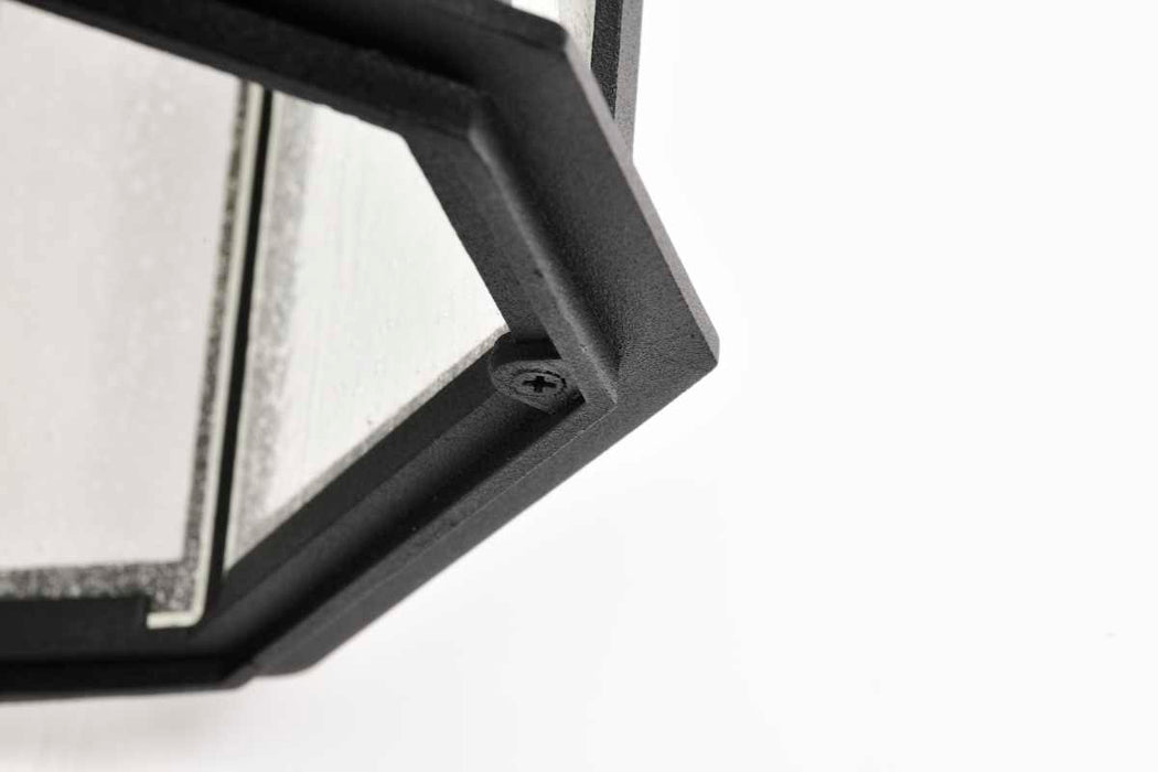 Wall Lantern Nuvo 60-5760 Raiden Collection Outdoor 14 inch Wall Light - Matte Black Finish with Clear Seedy Glass Nuvo