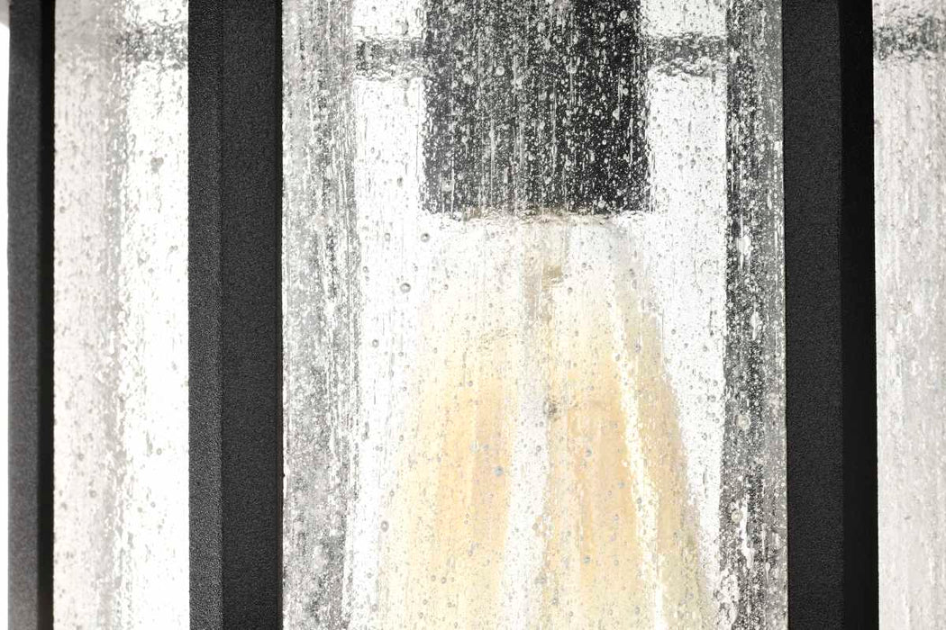 Wall Lantern Nuvo 60-5760 Raiden Collection Outdoor 14 inch Wall Light - Matte Black Finish with Clear Seedy Glass Nuvo