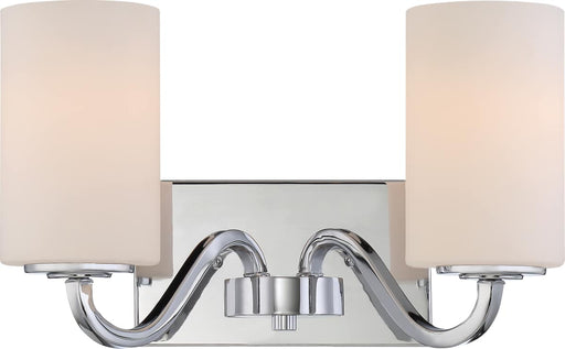 Vanity Nuvo 60-5802 Willow - 2 Light - Vanity Fixture with White Glass - Polished Nickel Finish Nuvo