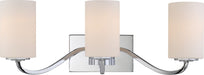 Vanity Nuvo 60-5803 Willow - 3 Light - Vanity Fixture with White Glass - Polished Nickel Finish Nuvo