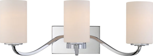 Vanity Nuvo 60-5803 Willow - 3 Light - Vanity Fixture with White Glass - Polished Nickel Finish Nuvo