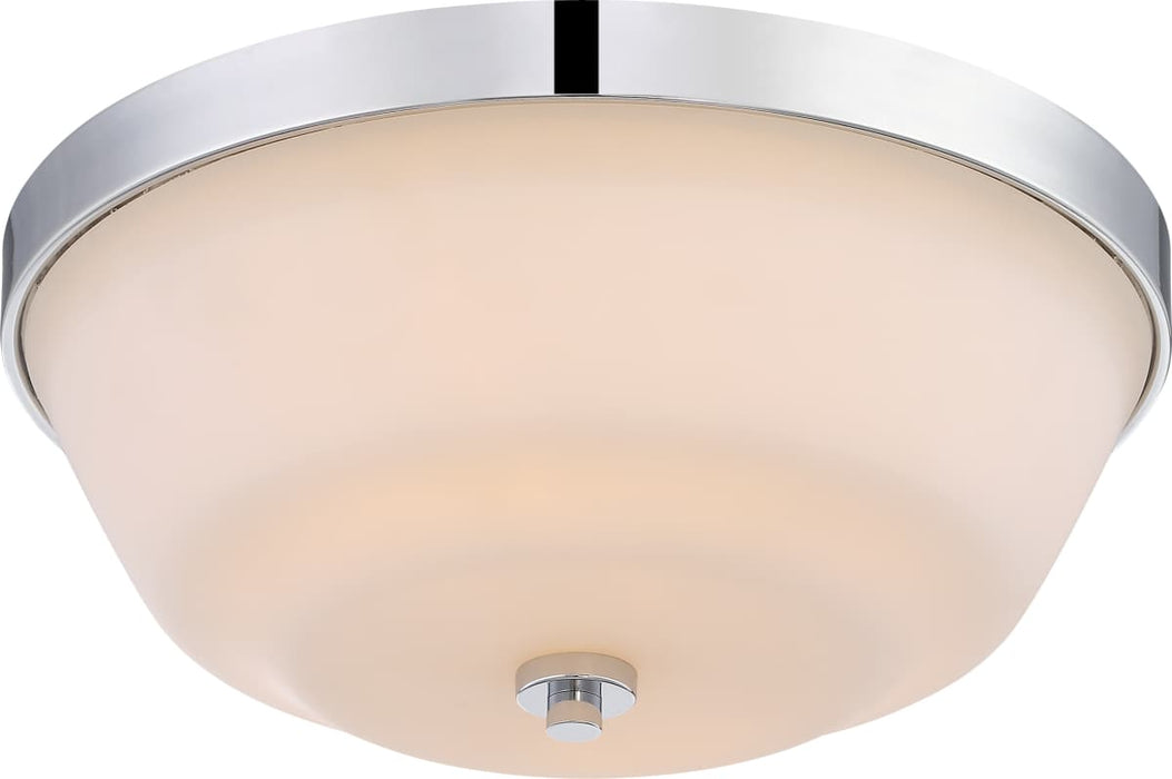 Flush Mount Nuvo 60-5804 Willow - 2 Light - Flush Fixture with White Glass - Polished Nickel Finish Nuvo