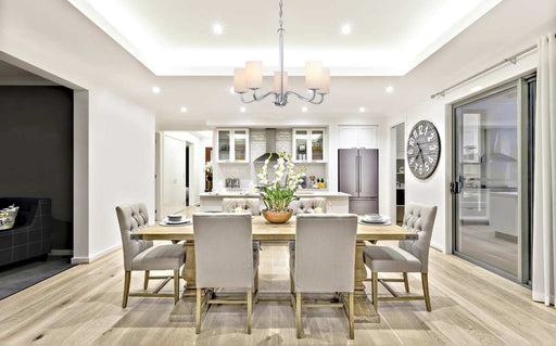 Chandelier Nuvo 60-5805 Willow - 5 Light - Hanging Fixture with White Glass - Polished Nickel Finish Nuvo