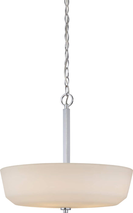 Pendant Nuvo 60-5807 Willow - 4 Light - Pendant with White Glass - Polished Nickel Finish Nuvo