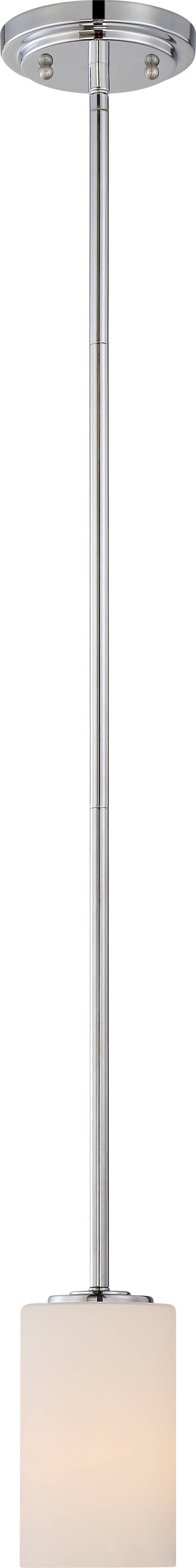 Mini Pendant Nuvo 60-5808 Willow - 1 Light - Mini Pendant with White Glass - Polished Nickel Finish Nuvo