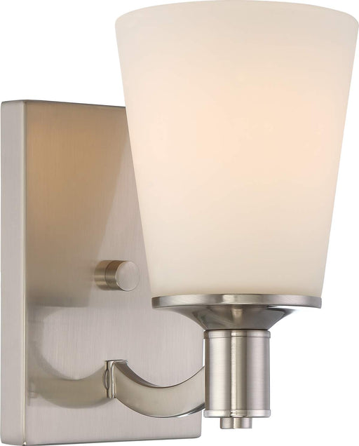 Vanity Nuvo 60-5821 Laguna - 1 Light - Vanity with White Glass - Brushed Nickel Finish Nuvo