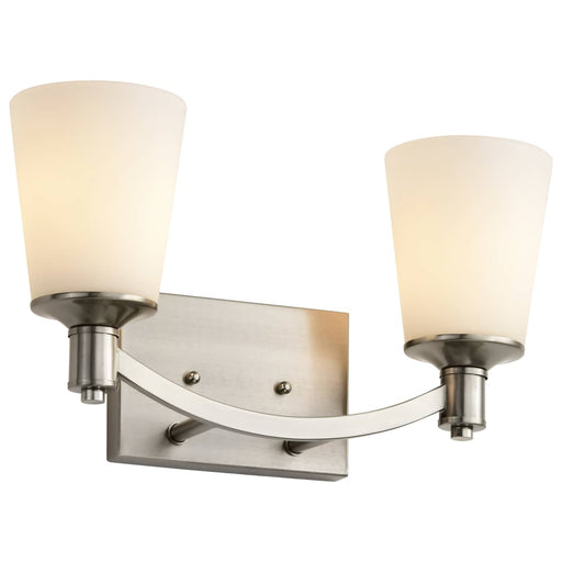 Vanity Nuvo 60-5822 Laguna - 2 Light - Vanity with White Glass - Brushed Nickel Finish Nuvo