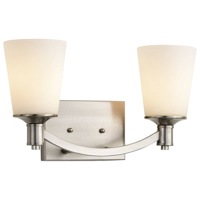 Vanity Nuvo 60-5822 Laguna - 2 Light - Vanity with White Glass - Brushed Nickel Finish Nuvo