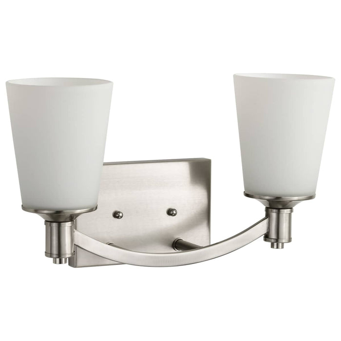 Vanity Nuvo 60-5822 Laguna - 2 Light - Vanity with White Glass - Brushed Nickel Finish Nuvo