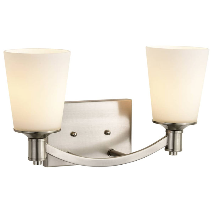Vanity Nuvo 60-5822 Laguna - 2 Light - Vanity with White Glass - Brushed Nickel Finish Nuvo