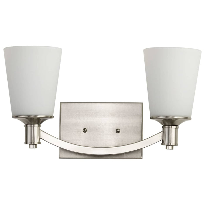 Vanity Nuvo 60-5822 Laguna - 2 Light - Vanity with White Glass - Brushed Nickel Finish Nuvo