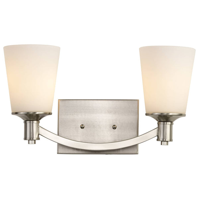 Vanity Nuvo 60-5822 Laguna - 2 Light - Vanity with White Glass - Brushed Nickel Finish Nuvo