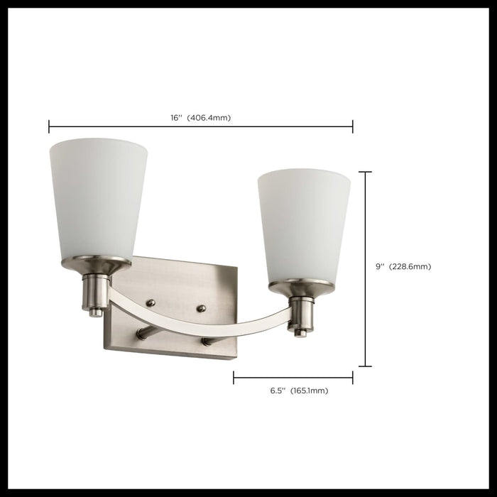 Vanity Nuvo 60-5822 Laguna - 2 Light - Vanity with White Glass - Brushed Nickel Finish Nuvo