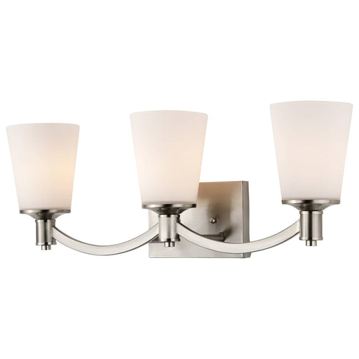 Vanity Nuvo 60-5823 Laguna - 3 Light - Vanity with White Glass - Brushed Nickel Finish Nuvo