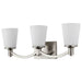 Vanity Nuvo 60-5823 Laguna - 3 Light - Vanity with White Glass - Brushed Nickel Finish Nuvo