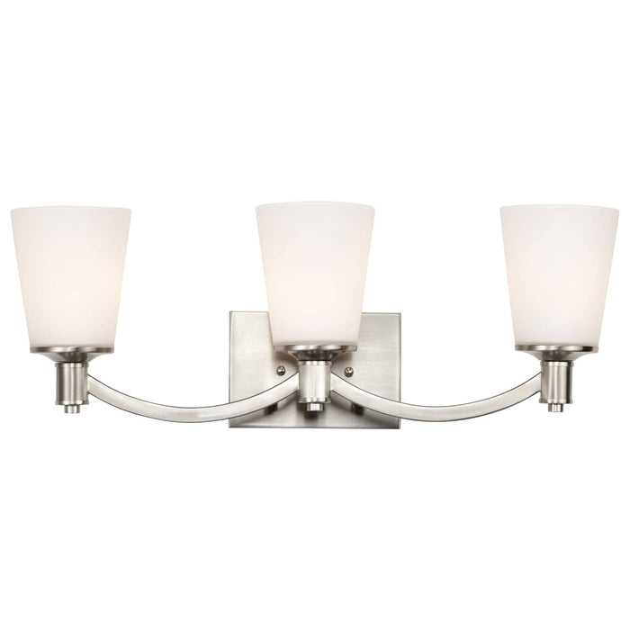 Vanity Nuvo 60-5823 Laguna - 3 Light - Vanity with White Glass - Brushed Nickel Finish Nuvo