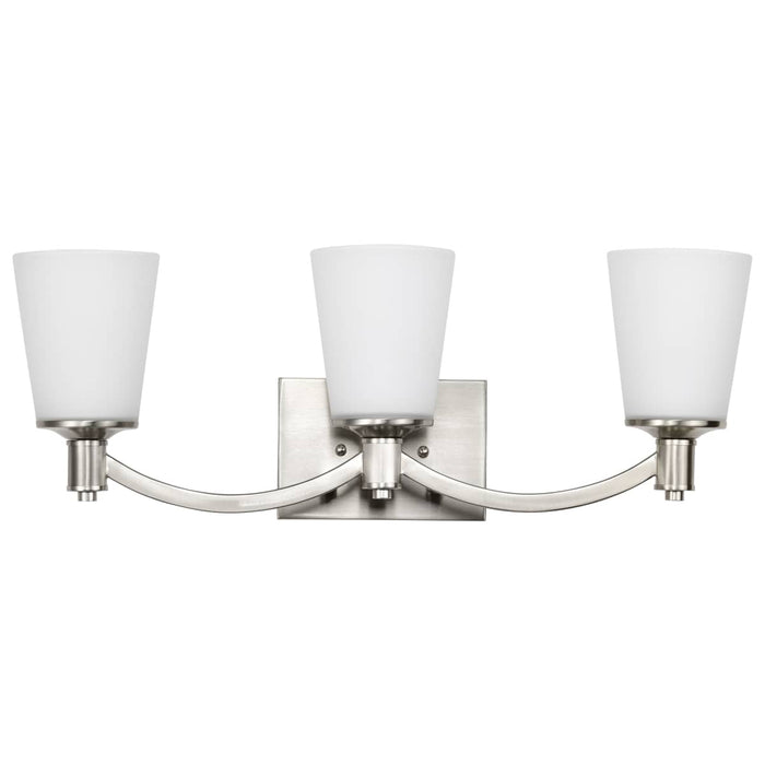 Vanity Nuvo 60-5823 Laguna - 3 Light - Vanity with White Glass - Brushed Nickel Finish Nuvo