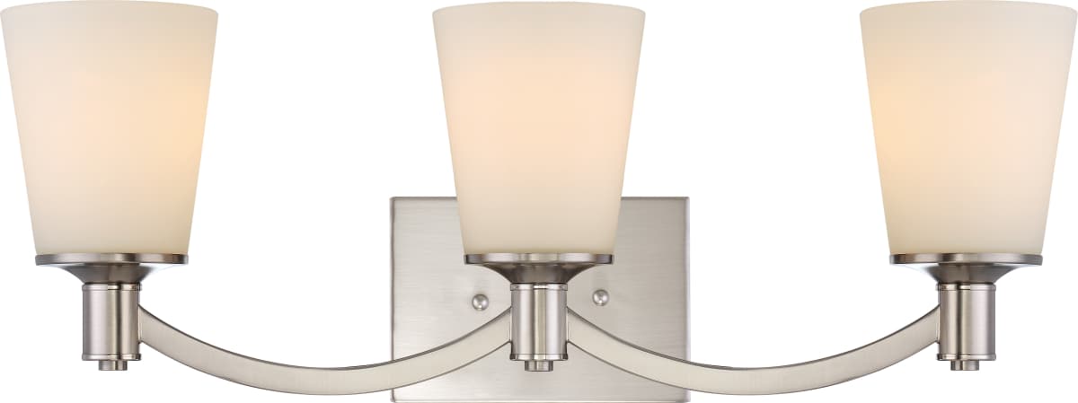 Vanity Nuvo 60-5823 Laguna - 3 Light - Vanity with White Glass - Brushed Nickel Finish Nuvo