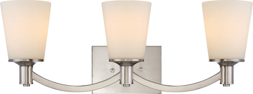 Vanity Nuvo 60-5823 Laguna - 3 Light - Vanity with White Glass - Brushed Nickel Finish Nuvo