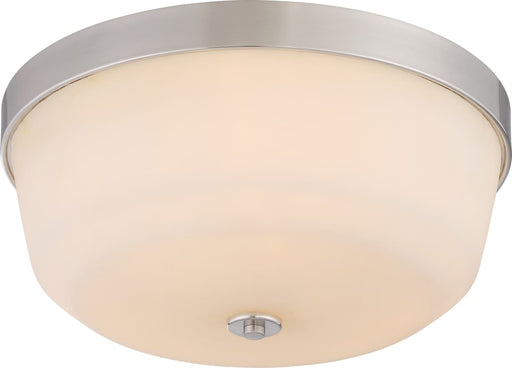 Flush Mount Nuvo 60-5824 Laguna - 3 Light - Flush Fixture with White Glass - Brushed Nickel Finish Nuvo
