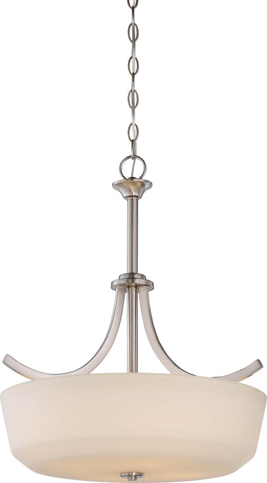 Pendant Nuvo 60-5827 Laguna - 4 Light - Pendant with White Glass - Brushed Nickel Finish Nuvo