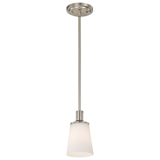 Mini Pendant Nuvo 60-5828 Laguna - 1 Light - Mini Pendant with White Glass - Brushed Nickel Finish Nuvo