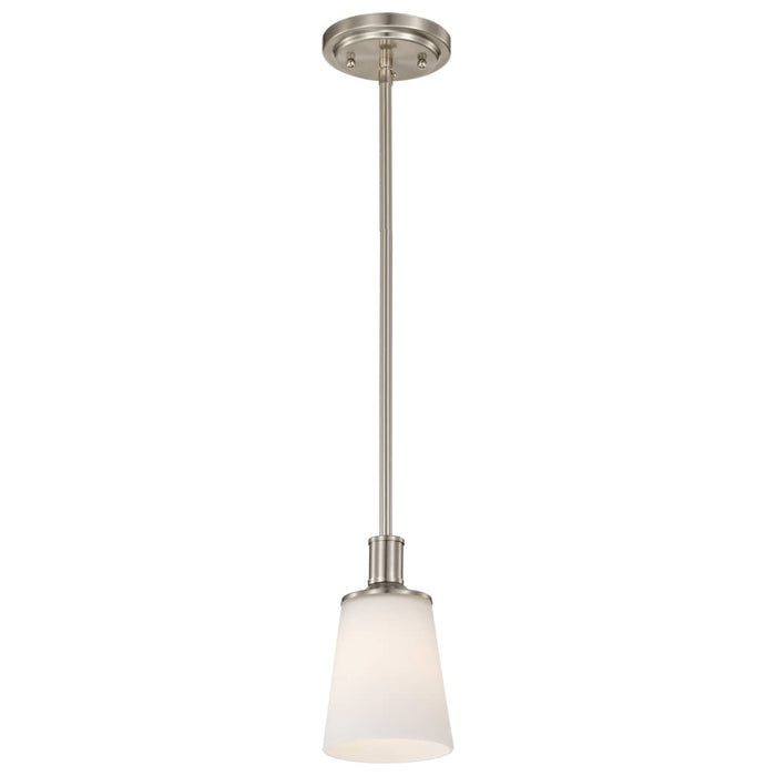 Mini Pendant Nuvo 60-5828 Laguna - 1 Light - Mini Pendant with White Glass - Brushed Nickel Finish Nuvo