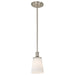 Mini Pendant Nuvo 60-5828 Laguna - 1 Light - Mini Pendant with White Glass - Brushed Nickel Finish Nuvo