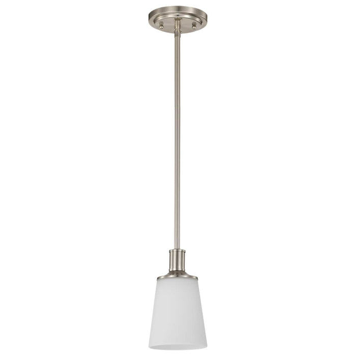 Mini Pendant Nuvo 60-5828 Laguna - 1 Light - Mini Pendant with White Glass - Brushed Nickel Finish Nuvo