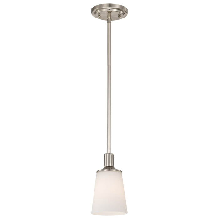 Mini Pendant Nuvo 60-5828 Laguna - 1 Light - Mini Pendant with White Glass - Brushed Nickel Finish Nuvo