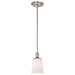 Mini Pendant Nuvo 60-5828 Laguna - 1 Light - Mini Pendant with White Glass - Brushed Nickel Finish Nuvo