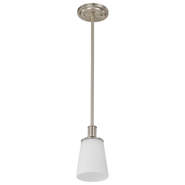 Mini Pendant Nuvo 60-5828 Laguna - 1 Light - Mini Pendant with White Glass - Brushed Nickel Finish Nuvo