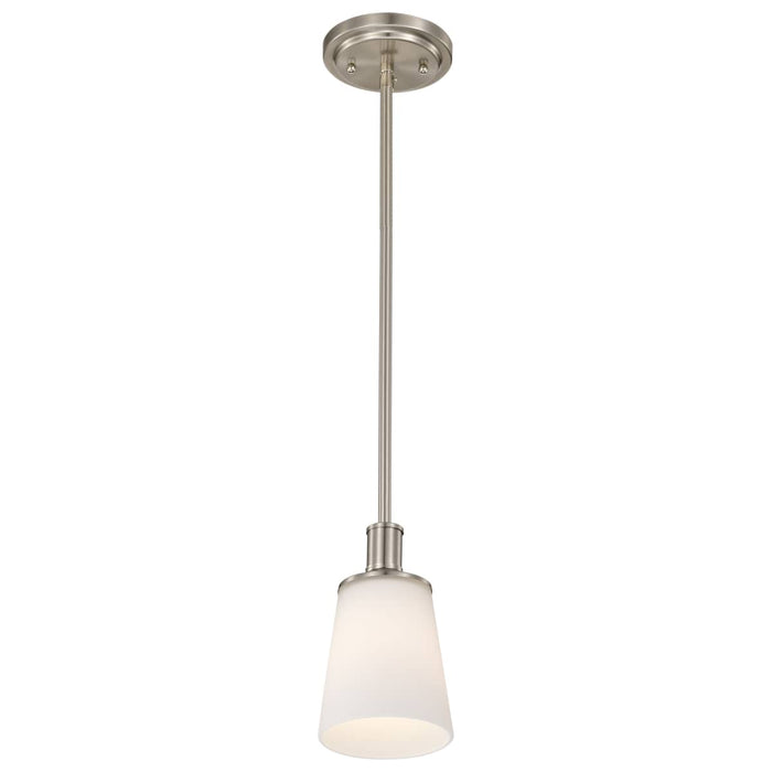 Mini Pendant Nuvo 60-5828 Laguna - 1 Light - Mini Pendant with White Glass - Brushed Nickel Finish Nuvo