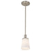 Mini Pendant Nuvo 60-5828 Laguna - 1 Light - Mini Pendant with White Glass - Brushed Nickel Finish Nuvo