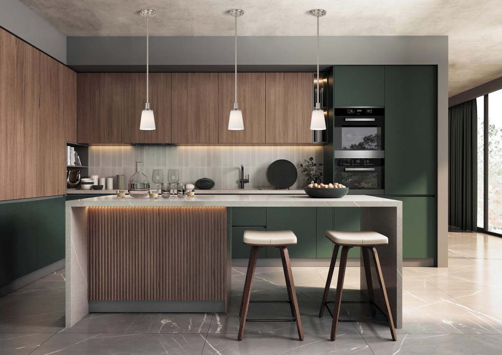 Mini Pendant Nuvo 60-5828 Laguna - 1 Light - Mini Pendant with White Glass - Brushed Nickel Finish Nuvo