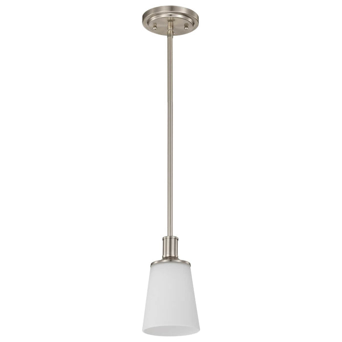 Mini Pendant Nuvo 60-5828 Laguna - 1 Light - Mini Pendant with White Glass - Brushed Nickel Finish Nuvo