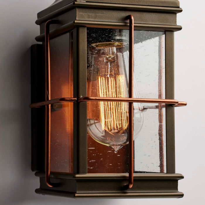 Wall Lantern Nuvo 60-5831 Howell - 1 Light - Small Outdoor Wall Fixture with 60W Vintage Lamp Included - Bronze with Copper Accents Finish Nuvo