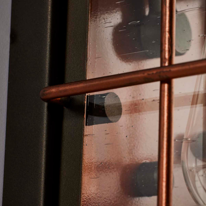 Wall Lantern Nuvo 60-5831 Howell - 1 Light - Small Outdoor Wall Fixture with 60W Vintage Lamp Included - Bronze with Copper Accents Finish Nuvo