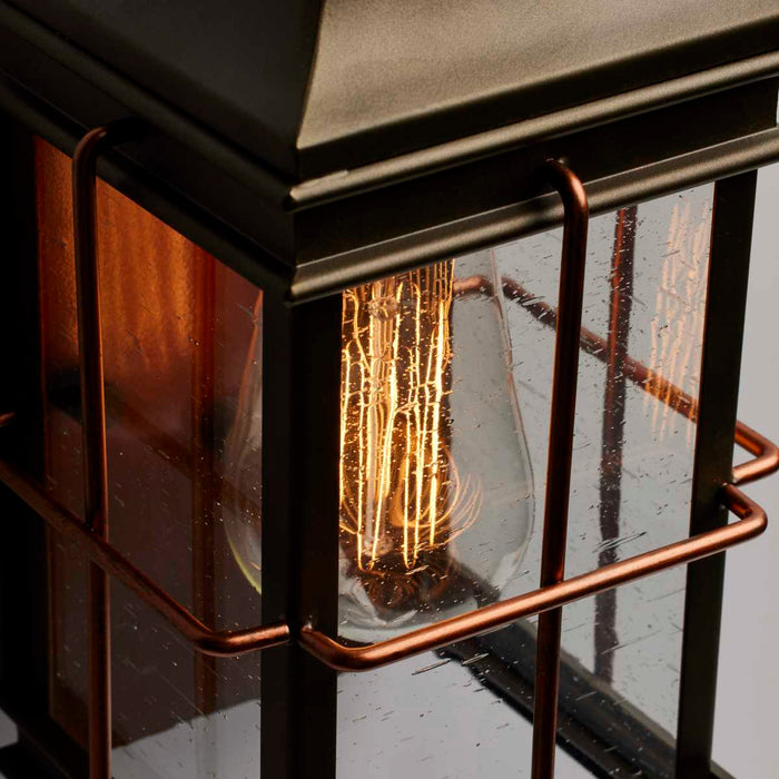 Wall Lantern Nuvo 60-5831 Howell - 1 Light - Small Outdoor Wall Fixture with 60W Vintage Lamp Included - Bronze with Copper Accents Finish Nuvo