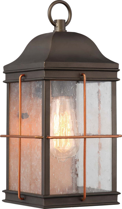 Wall Lantern Nuvo 60-5832 Howell - 1 Light - Medium Outdoor Wall Fixture with 60W Vintage Lamp Included - Bronze with Copper Accents Finish Nuvo