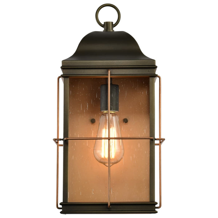 Wall Lantern Nuvo 60-5833 Howell - 1 Light - Large Outdoor Wall Fixture with 60W Vintage Lamp Included - Bronze with Copper Accents Finish Nuvo