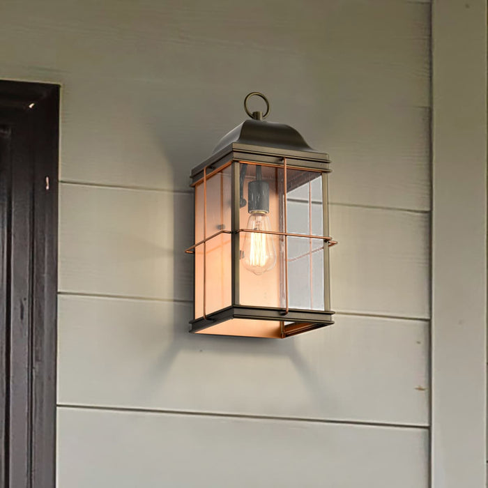 Wall Lantern Nuvo 60-5833 Howell - 1 Light - Large Outdoor Wall Fixture with 60W Vintage Lamp Included - Bronze with Copper Accents Finish Nuvo