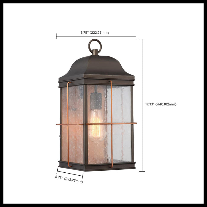 Wall Lantern Nuvo 60-5833 Howell - 1 Light - Large Outdoor Wall Fixture with 60W Vintage Lamp Included - Bronze with Copper Accents Finish Nuvo
