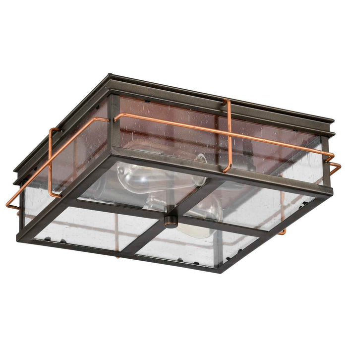 Flush Mount Nuvo 60-5834 Howell - 2 Light - Outdoor Flush Fixture with 60W Vintage Lamps Included - Bronze with Copper Accents Finish Nuvo