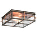 Flush Mount Nuvo 60-5834 Howell - 2 Light - Outdoor Flush Fixture with 60W Vintage Lamps Included - Bronze with Copper Accents Finish Nuvo