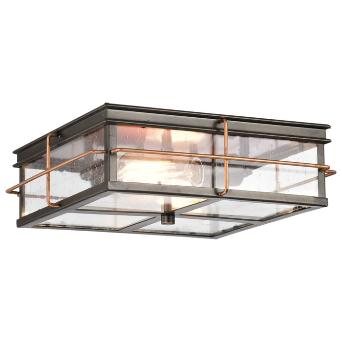 Flush Mount Nuvo 60-5834 Howell - 2 Light - Outdoor Flush Fixture with 60W Vintage Lamps Included - Bronze with Copper Accents Finish Nuvo