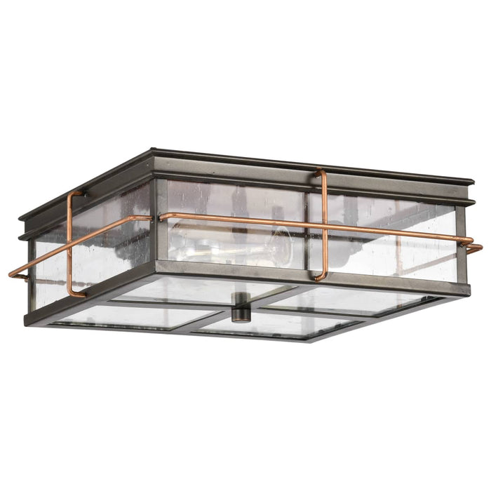 Flush Mount Nuvo 60-5834 Howell - 2 Light - Outdoor Flush Fixture with 60W Vintage Lamps Included - Bronze with Copper Accents Finish Nuvo