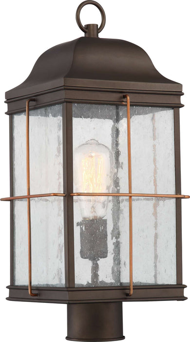 Post Lantern Nuvo 60-5835 Howell - 1 Light - Outdoor Post Lantern with 60W Vintage Lamp Included - Bronze with Copper Accents Finish Nuvo